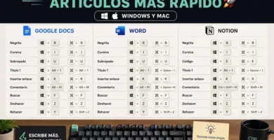 Atajos para escribir artículos más rápido en Google Docs, Word y Notion (Windows y Mac)