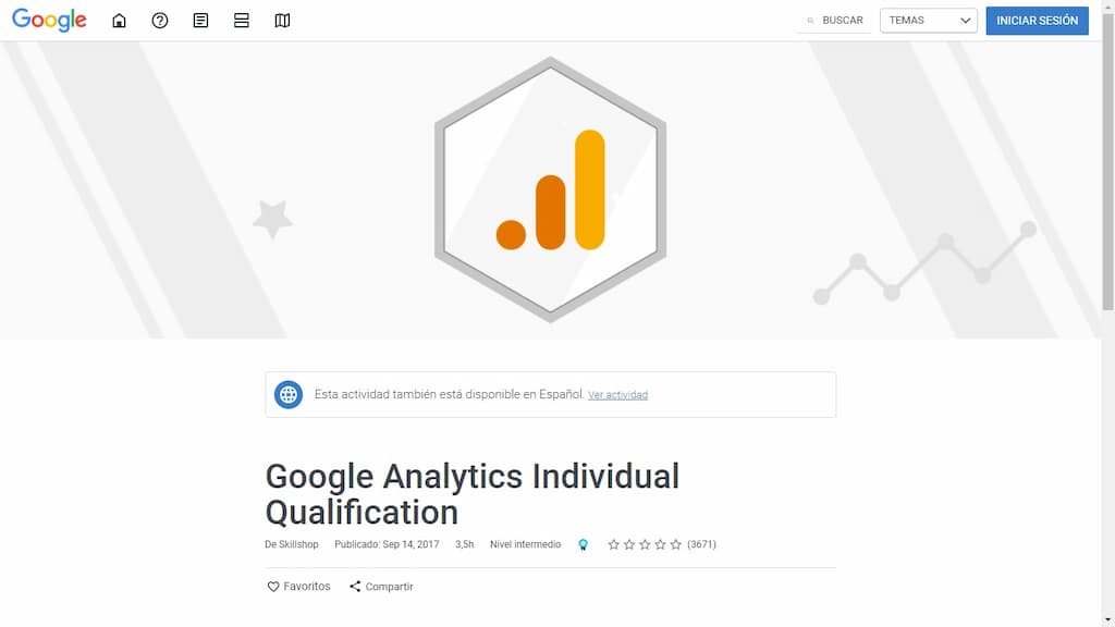 Certificación Individual en Google Analytics