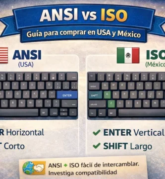 Comparación ANSI vs ISO tecla Enter y Shift izquierdo dónde estaría la Ñ