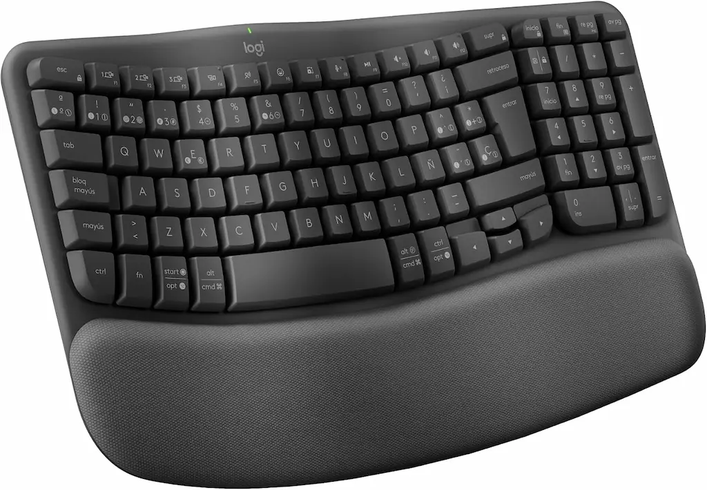 Logitech Wave Keys, teclado ergonómico inalámbrico con reposamanos