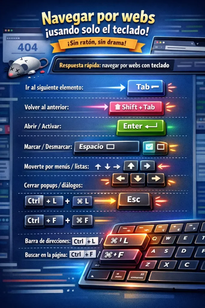 Navegar por páginas web con el teclado