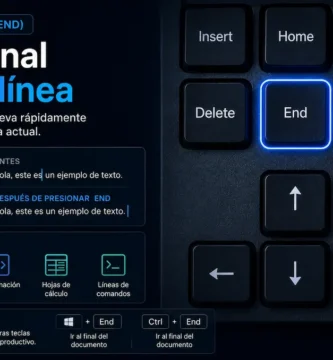 Tecla Fin (End) en un teclado ir al final de la línea