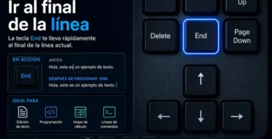 Tecla Fin (End) en un teclado ir al final de la línea