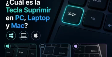 Tecla Supr (Del) en un teclado de PC borrar a la derecha