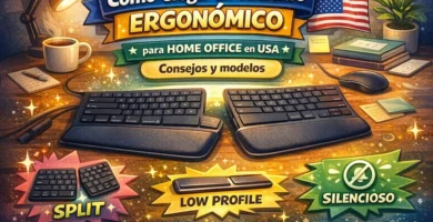 Teclado ergonómico split con reposamuñecas para home office en USA