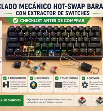 Teclado mecánico hot-swap barato con extractor de switches: checklist antes de comprar