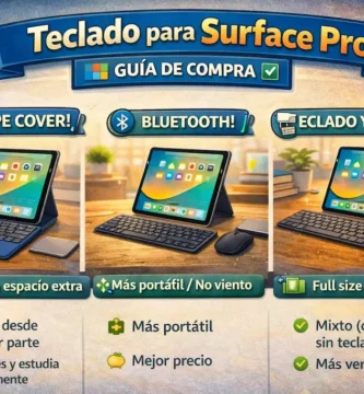 Teclado para Surface Pro con trackpad para trabajo remoto y estudio en USA