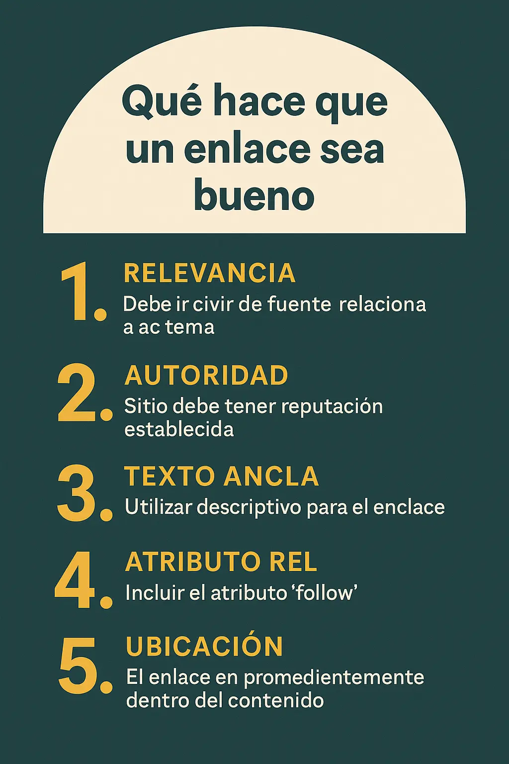 infografia que hace que un enlace sea bueno