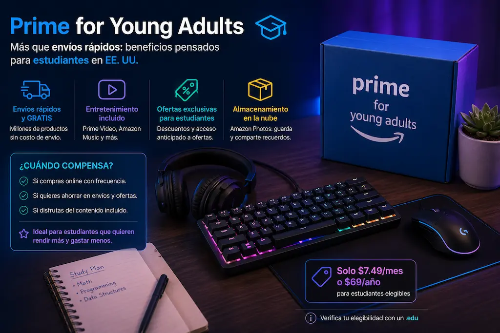 Qué incluye Prime for Young Adults y cuándo compensa