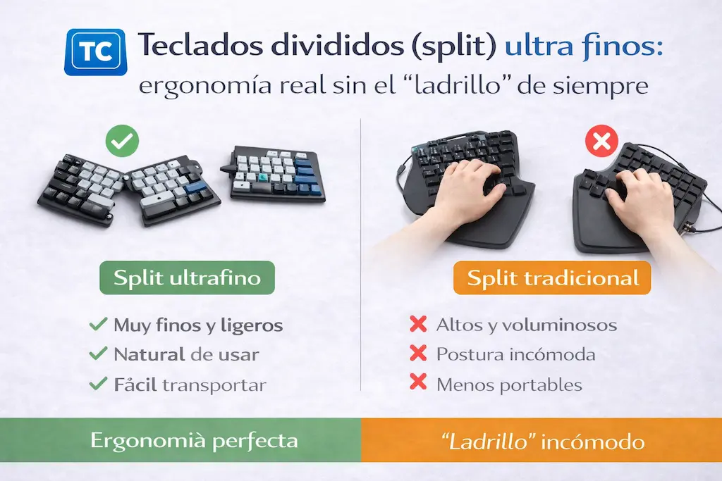 teclados divididos split ultrafinos